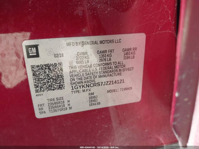 2018 CADILLAC XT5 1GYKNCRS7JZ214121 Photo 8