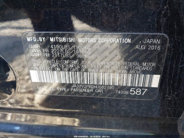 2017 MITSUBISHI LANCER JA32V2FW2HU002790 Photo 8