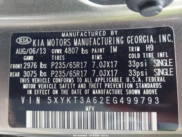 2014 KIA SORENTO 5XYKT3A62EG499793 Photo 8