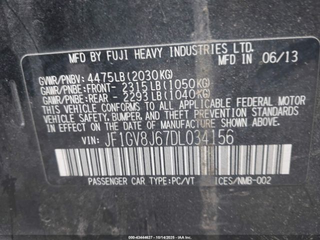 2013 SUBARU IMPREZA WRX JF1GV8J67DL034156 Photo 8