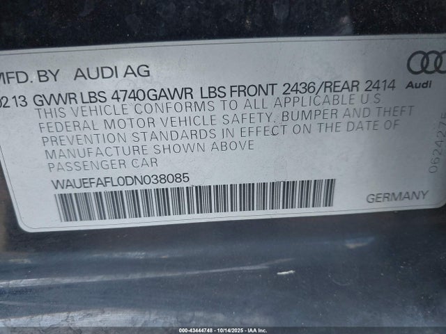 2013 AUDI A4 WAUEFAFL0DN038085 Photo 8