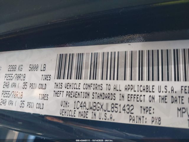 2018 JEEP WRANGLER JK 1C4AJWBGXJL851432 Photo 8