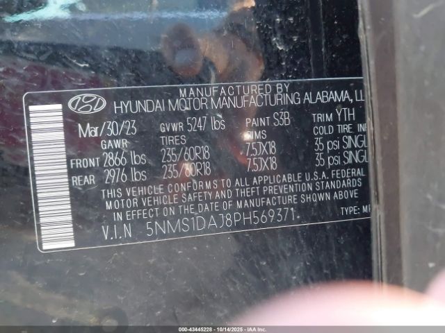 2023 HYUNDAI SANTA FE 5NMS1DAJ8PH569371 Photo 8