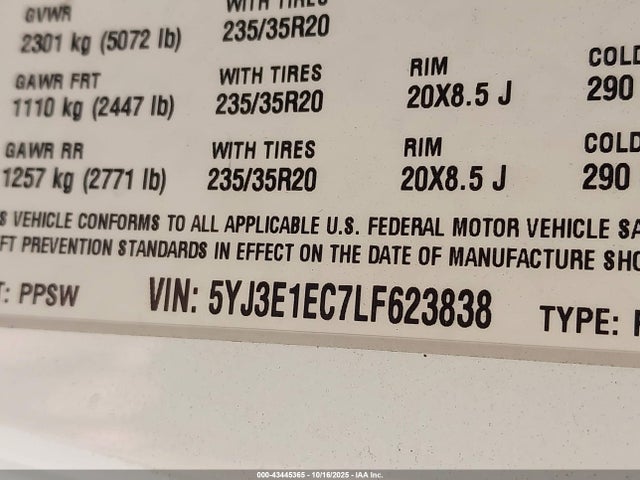 2020 TESLA MODEL 3 5YJ3E1EC7LF623838 Photo 8