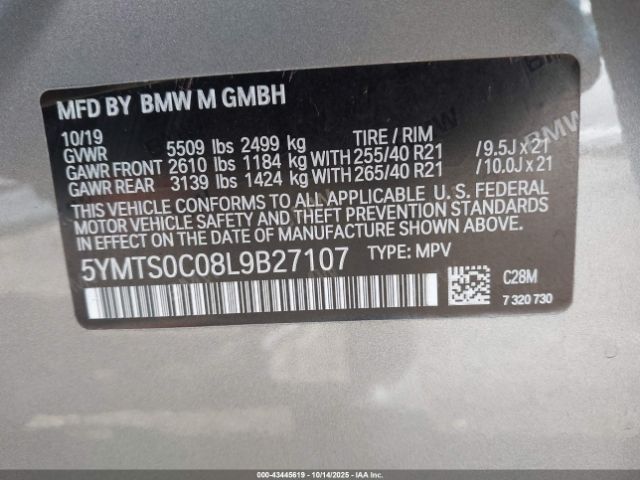 2020 BMW X3 M 5YMTS0C08L9B27107 Photo 8