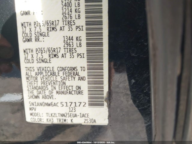 2010 NISSAN XTERRA 5N1AN0NW6AC517172 Photo 8