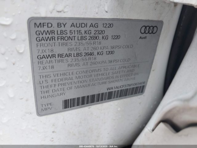 2021 AUDI Q3 WA1AUCF37M1063408 Photo 8