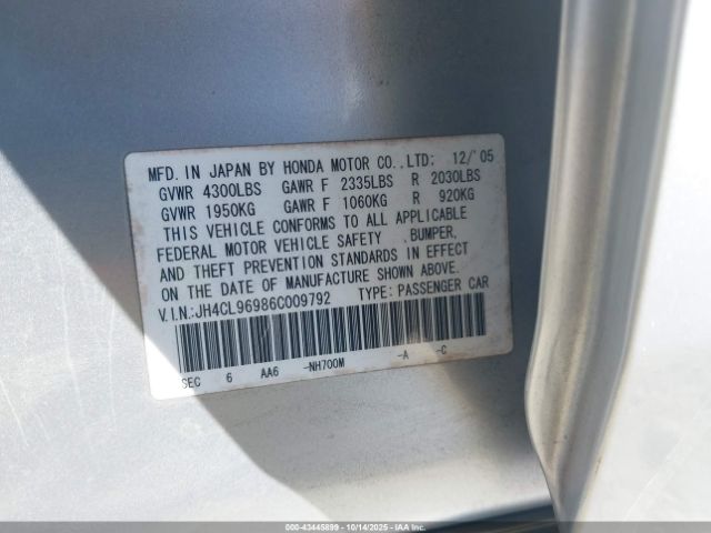 2006 ACURA TSX JH4CL96986C009792 Photo 8