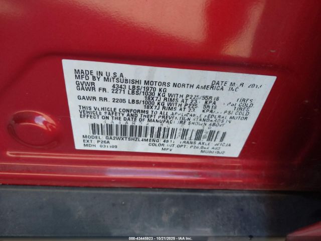 2013 MITSUBISHI OUTLANDER SPORT 4A4AR3AU8DE017305 Photo 8