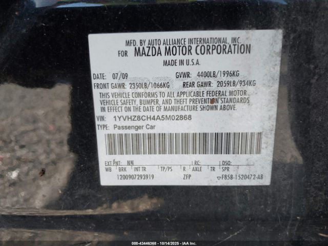 2010 MAZDA MAZDA6 1YVHZ8CH4A5M02868 Photo 8