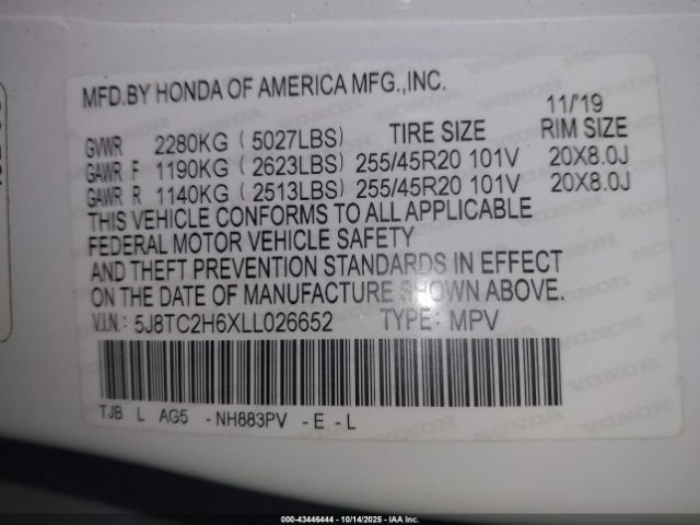 2020 ACURA RDX 5J8TC2H6XLL026652 Photo 8