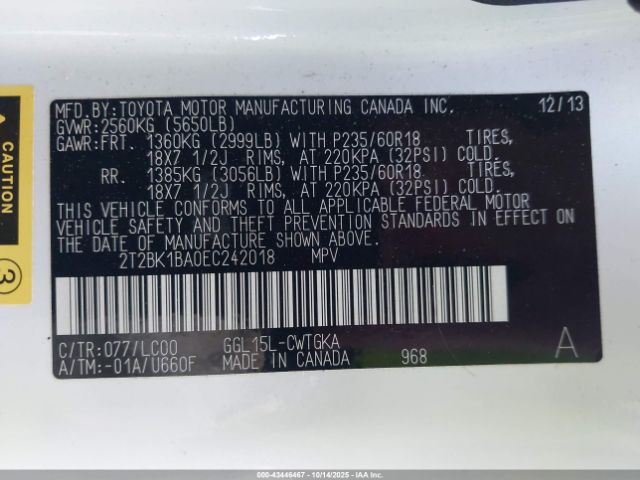 2014 LEXUS RX 350 2T2BK1BA0EC242018 Photo 8