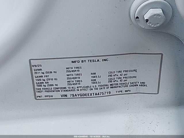 2026 TESLA MODEL Y 7SAYGDEEXTA475719 Photo 8