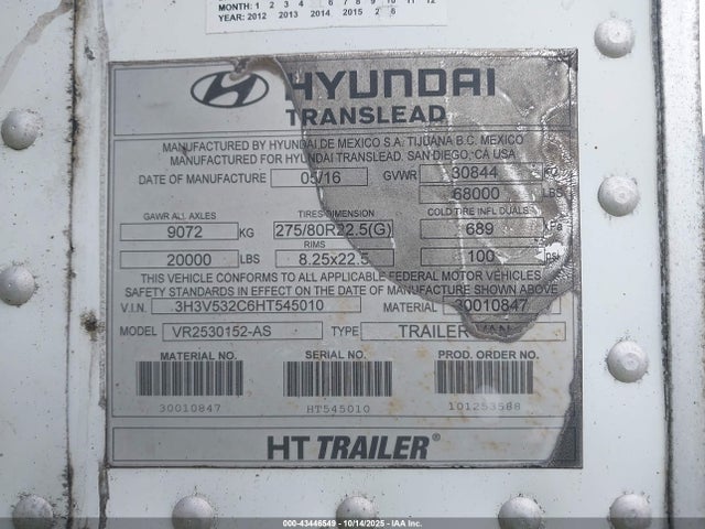 Hyundai Translead Inc Other 2017 3H3V532C6HT545010 Image 9