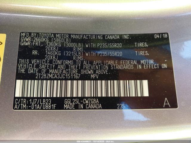 2018 LEXUS RX 350 2T2BZMCA3JC151167 Photo 8