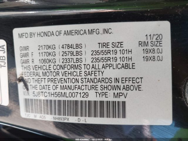 2021 ACURA RDX 5J8TC1H56ML007129 Photo 8