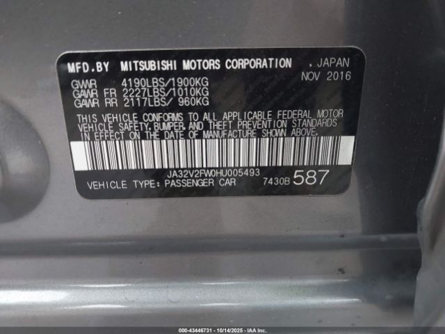 2017 MITSUBISHI LANCER JA32V2FW0HU005493 Photo 8