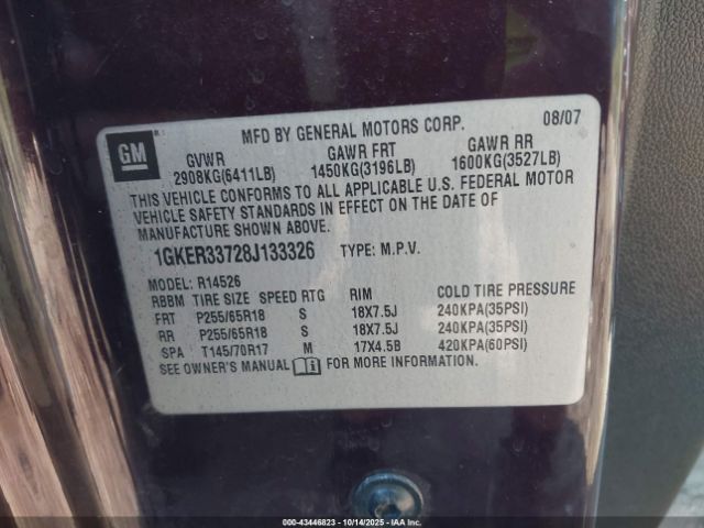 2008 GMC ACADIA 1GKER33728J133326 Photo 8