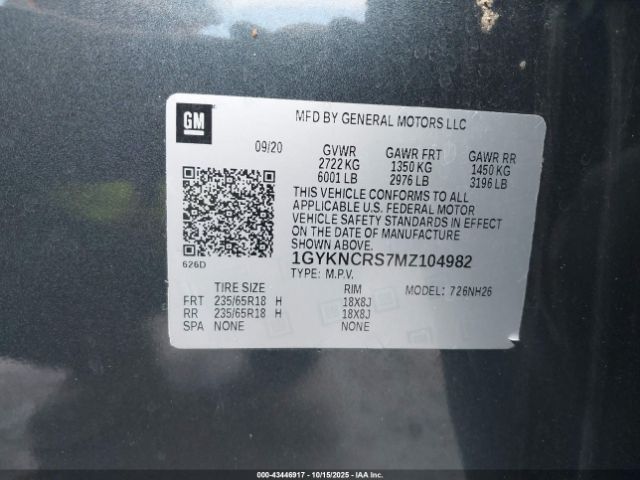 2021 CADILLAC XT5 1GYKNCRS7MZ104982 Photo 8