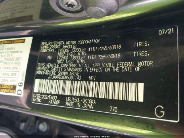 2021 LEXUS GX 460 JTJAM7BX0M5301143 Photo 8