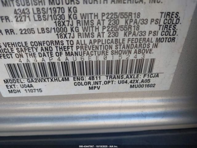 2014 MITSUBISHI OUTLANDER SPORT 4A4AP4AU6EE015243 Photo 8