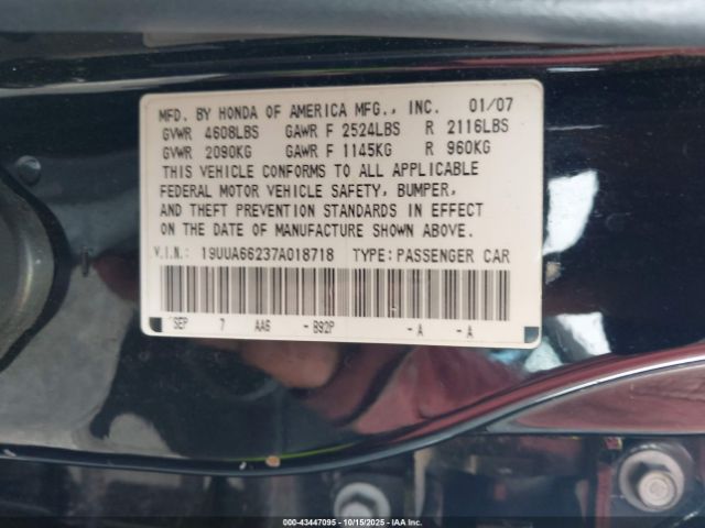 2007 ACURA TL 19UUA66237A018718 Photo 8