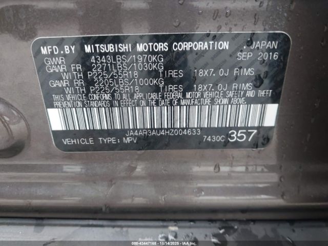 2017 MITSUBISHI OUTLANDER SPORT JA4AR3AU4HZ004633 Photo 8