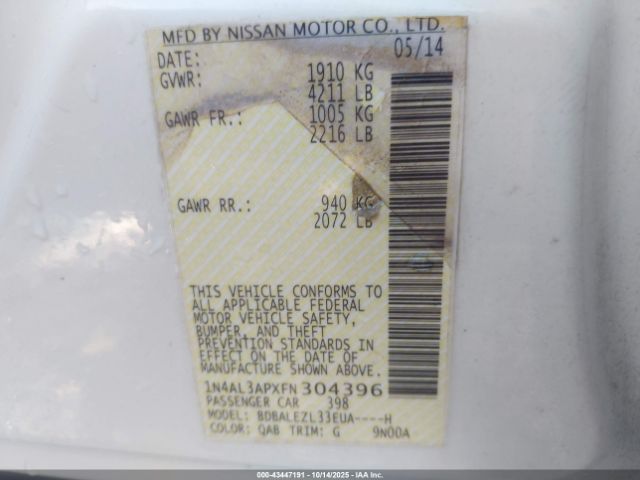 2015 NISSAN ALTIMA 1N4AL3APXFN304396 Photo 8