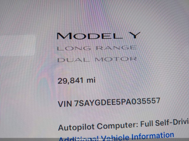 7SAYGDEE5PA035557 Tesla Model Y