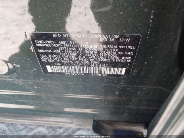 2023 SUBARU FORESTER JF2SKAPC9PH436044 Photo 8