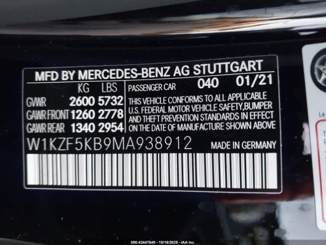2021 MERCEDES-BENZ E 450 W1KZF5KB9MA938912 Photo 8