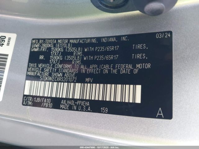 2024 TOYOTA SIENNA 5TDKRKECXRS201072 Photo 8