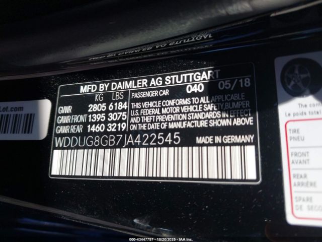 2018 MERCEDES-BENZ S 560 WDDUG8GB7JA422545 Photo 8