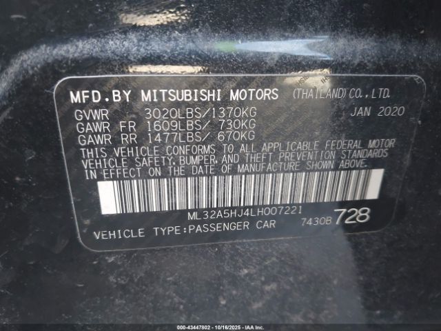 2020 MITSUBISHI MIRAGE ML32A5HJ4LH007221 Photo 8