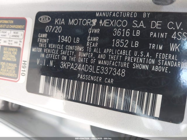 2020 KIA RIO 3KPA24AD9LE337348 Photo 8