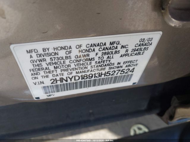 2003 ACURA MDX 2HNYD18913H527524 Photo 8