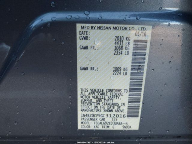 2016 NISSAN LEAF 1N4BZ0CP9GC312016 Photo 8