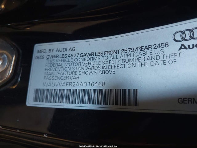 2010 AUDI S5 WAUVVAFR2AA016468 Photo 8