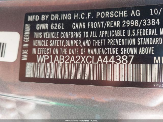 2012 PORSCHE CAYENNE WP1AB2A2XCLA44387 Photo 8