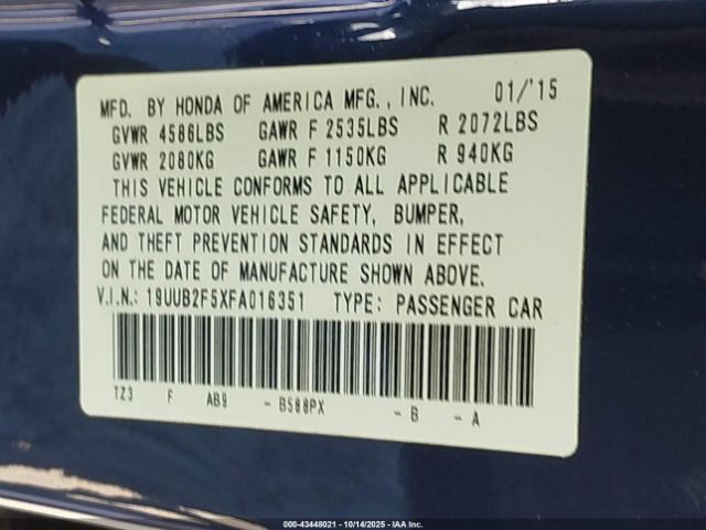 2015 ACURA TLX 19UUB2F5XFA016351 Photo 8