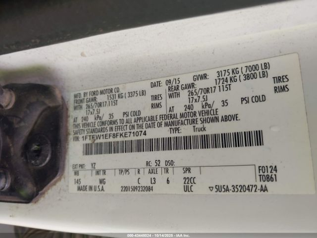 2015 FORD F-150 1FTEW1EF8FKE71074 Photo 8