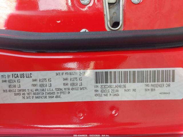 2018 DODGE CHARGER 2C3CDXBG1JH248196 Photo 8