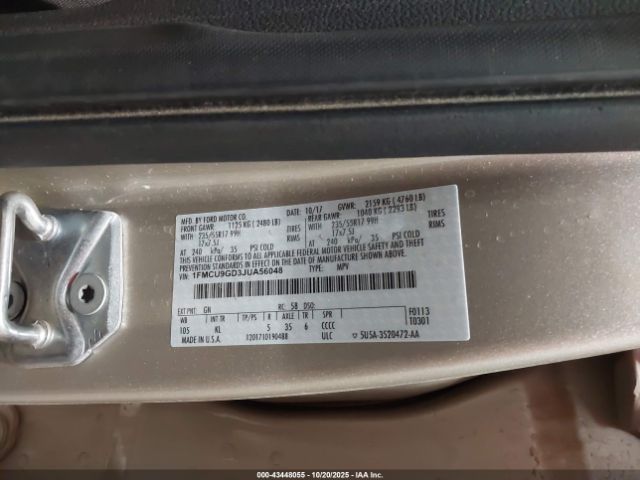 2018 FORD ESCAPE 1FMCU9GD3JUA56048 Photo 8