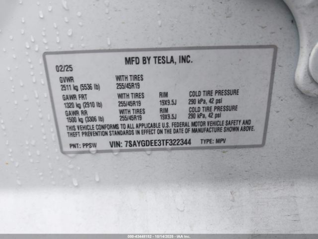 2026 TESLA MODEL Y 7SAYGDEE3TF322344 Photo 8