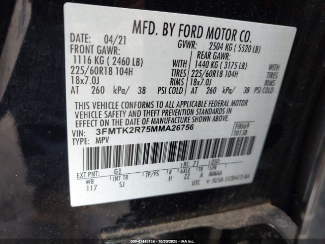 2021 FORD MUSTANG MACH-E 3FMTK2R75MMA26756 Photo 8