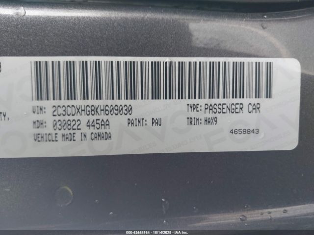 2019 DODGE CHARGER 2C3CDXHG8KH609030 Photo 8