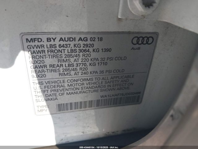 2018 AUDI Q7 WA1LHAF75JD033466 Photo 8