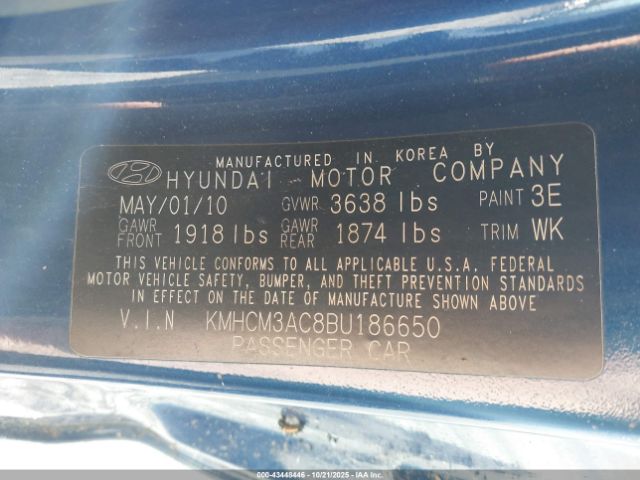 2011 HYUNDAI ACCENT KMHCM3AC8BU186650 Photo 8