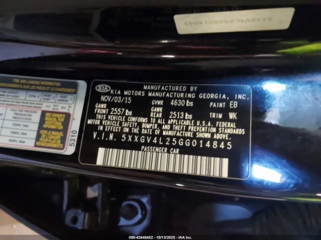 2016 KIA OPTIMA 5XXGV4L25GG014845 Photo 8