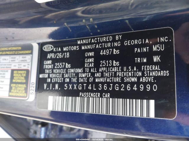 2018 KIA OPTIMA 5XXGT4L36JG264990 Photo 8